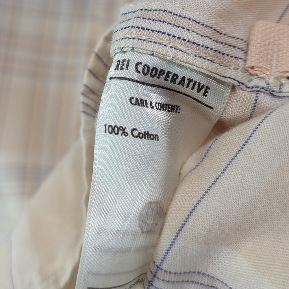 REI Shirt Womens Medium Pink Button Up Long Sleeve Cotton Plaid Co Up - Picture 8 of 12